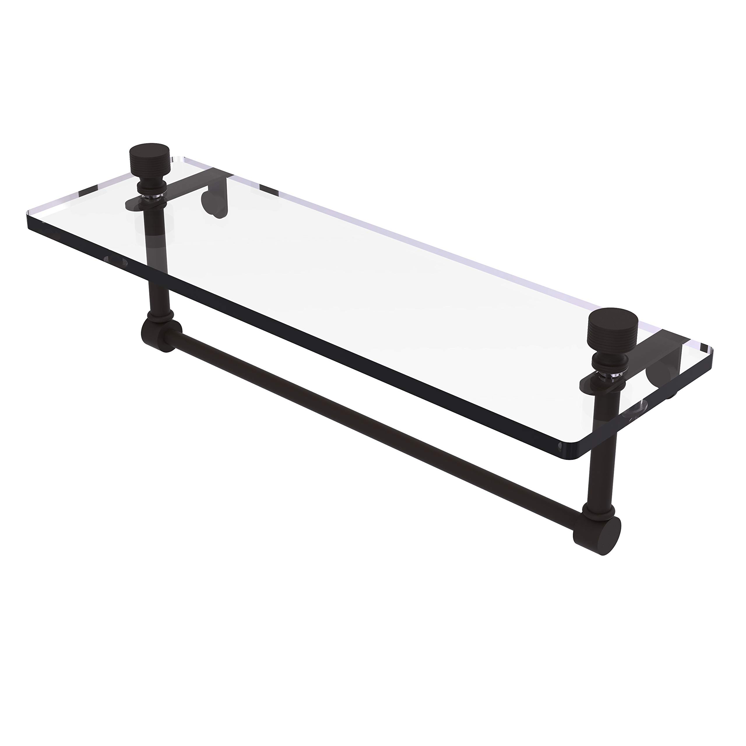 PCsandperipherals - Allied Brass FT-1/16TB-ORB 16-Inch Single Glass Shelf with Towel Bar by Allied Brass