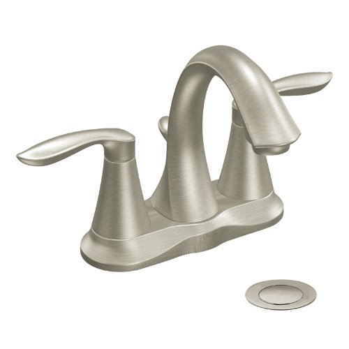 Moen CA6410BN Eva Two-Handle High Arc Bathroom Faucet Brushed Nickel by Moen