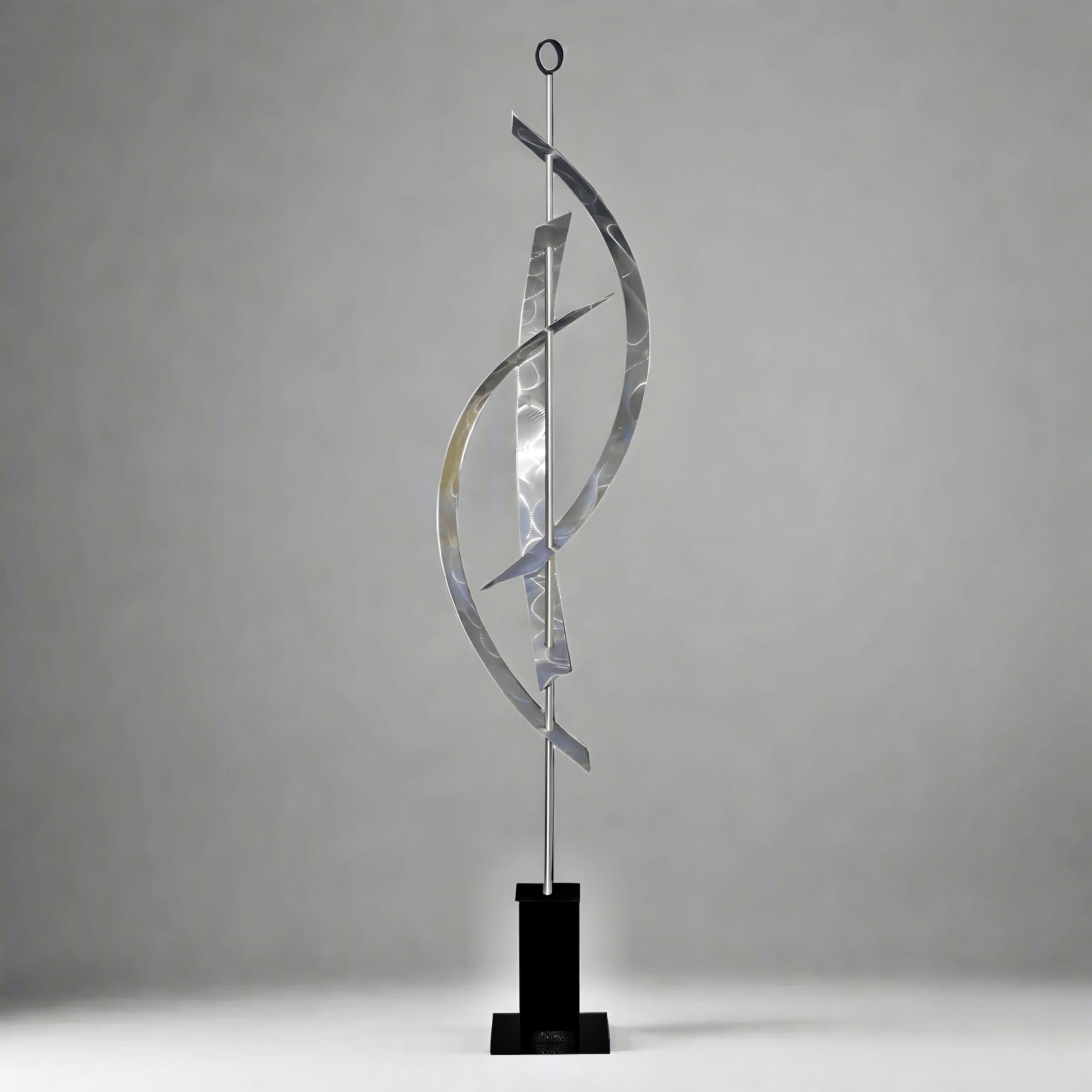 シルバーCentinal モダン抽象アートインドア/アウトドアメタル彫刻