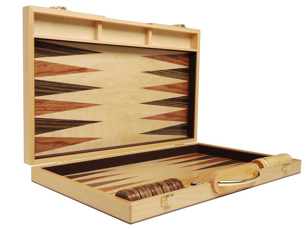 18 in. Wood Backgammon Set - Burlwood