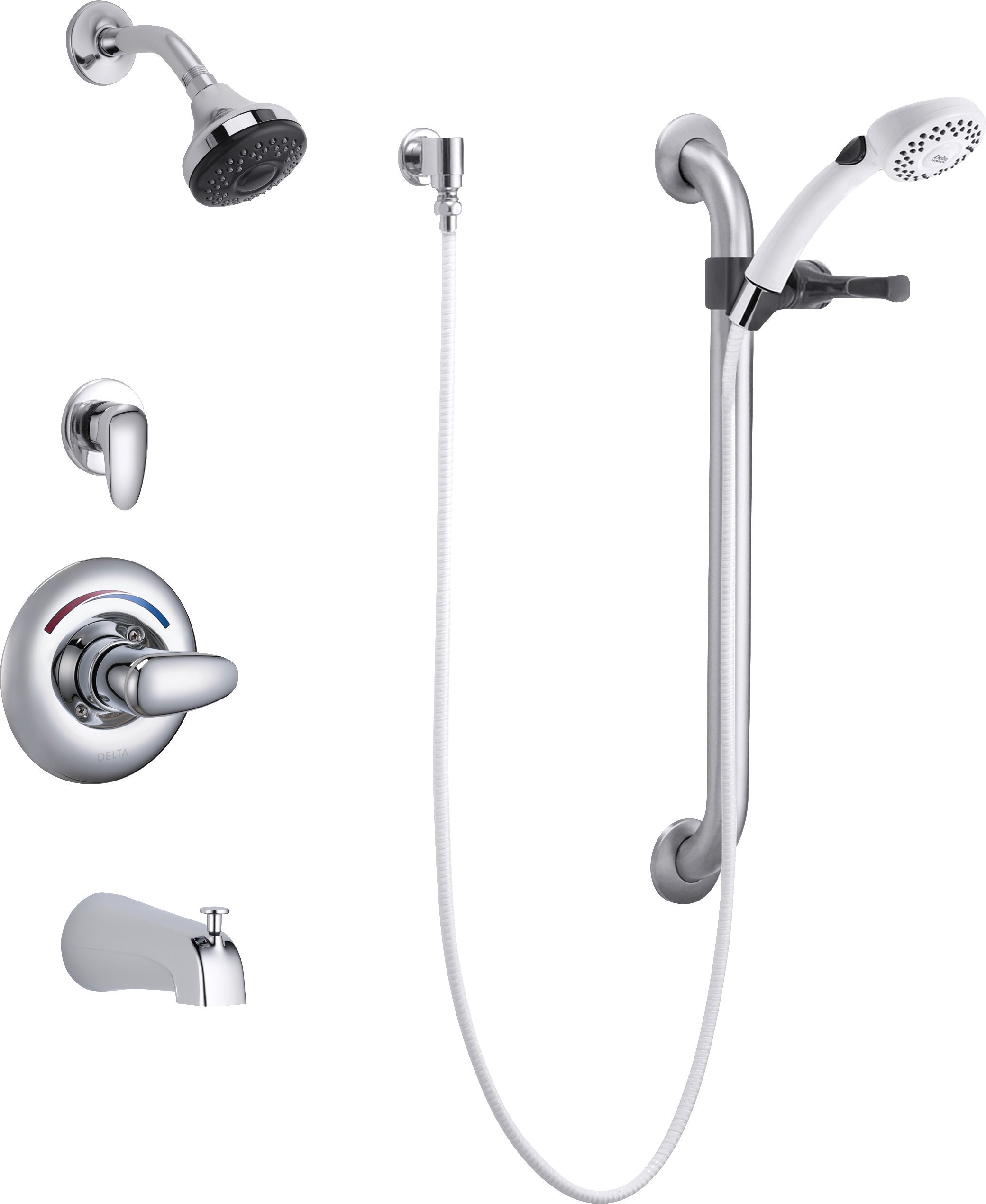 Delta Faucet T13H932 クラシック ユニバーサル タブ デュアルシャワートリム 切替弁 ハンドシャワー ..
