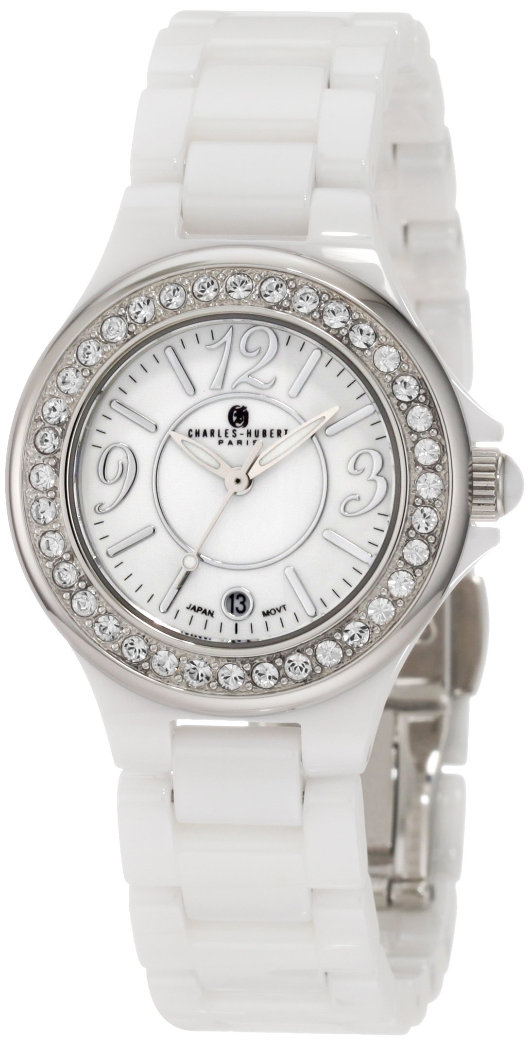 樂天商城 - Charles-Hubert Paris Women's 6777-W Premium Collection White Ceramic Watch