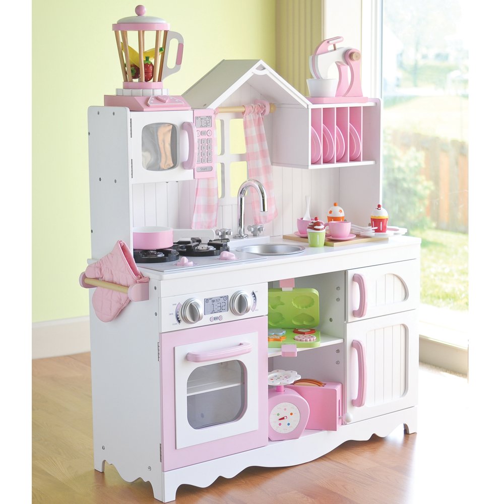 Constructive Playthings cpx-1032 Completeライフスタイル木製Play Kitchen withアクセサリーセット、グレード:幼稚園を3
