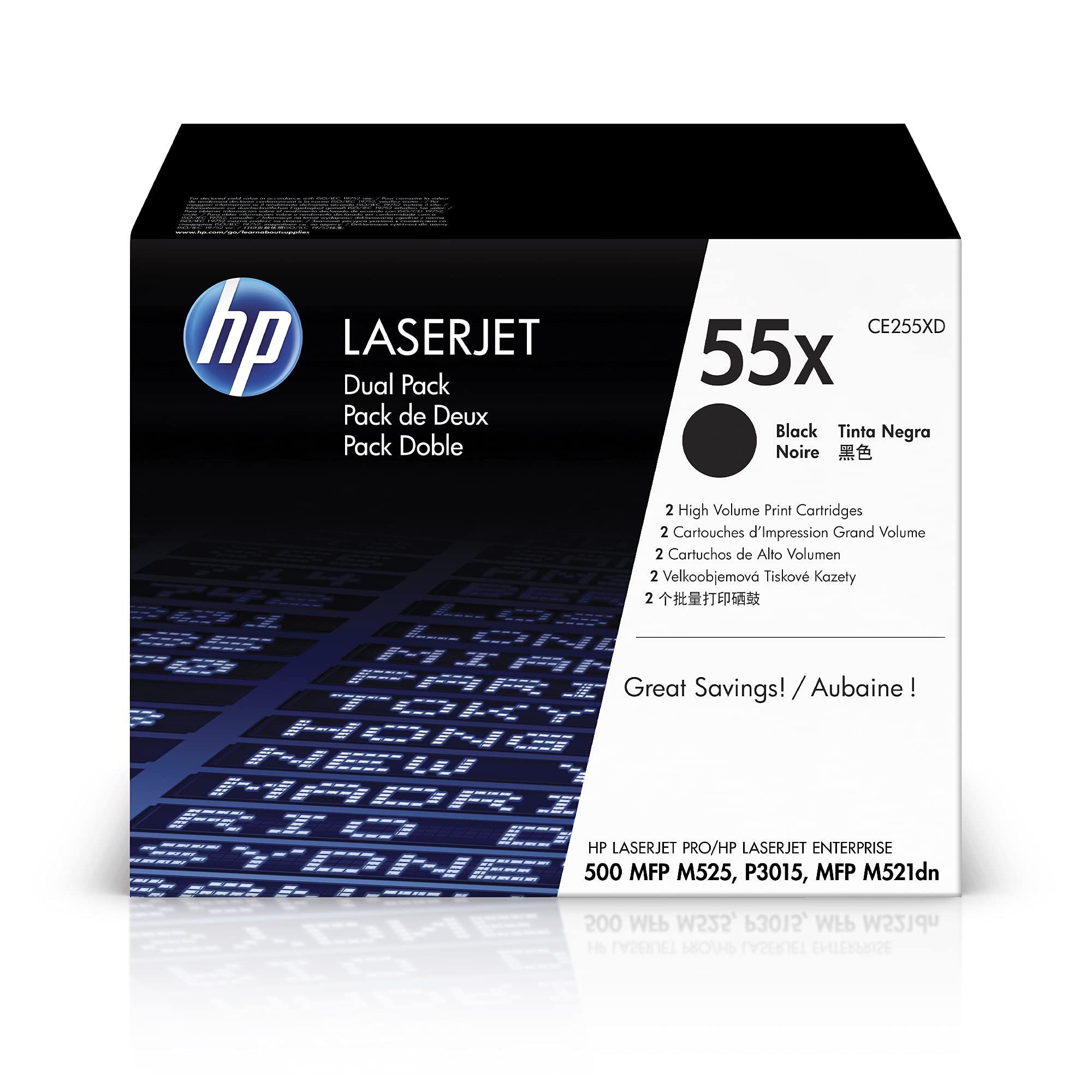 HP 55X Black Dual Pack LaserJet Toner Cartridges