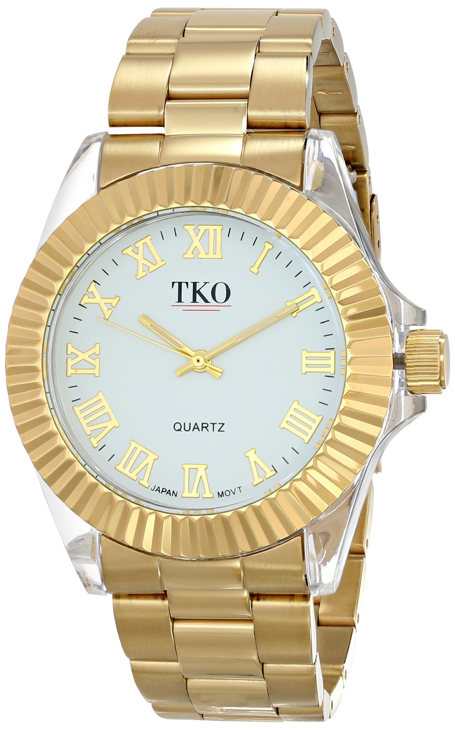 樂天商城 - TKO ORLOGI Women's TK606-G Luxe Acrylic Case Gold Metal Bracelet Watch