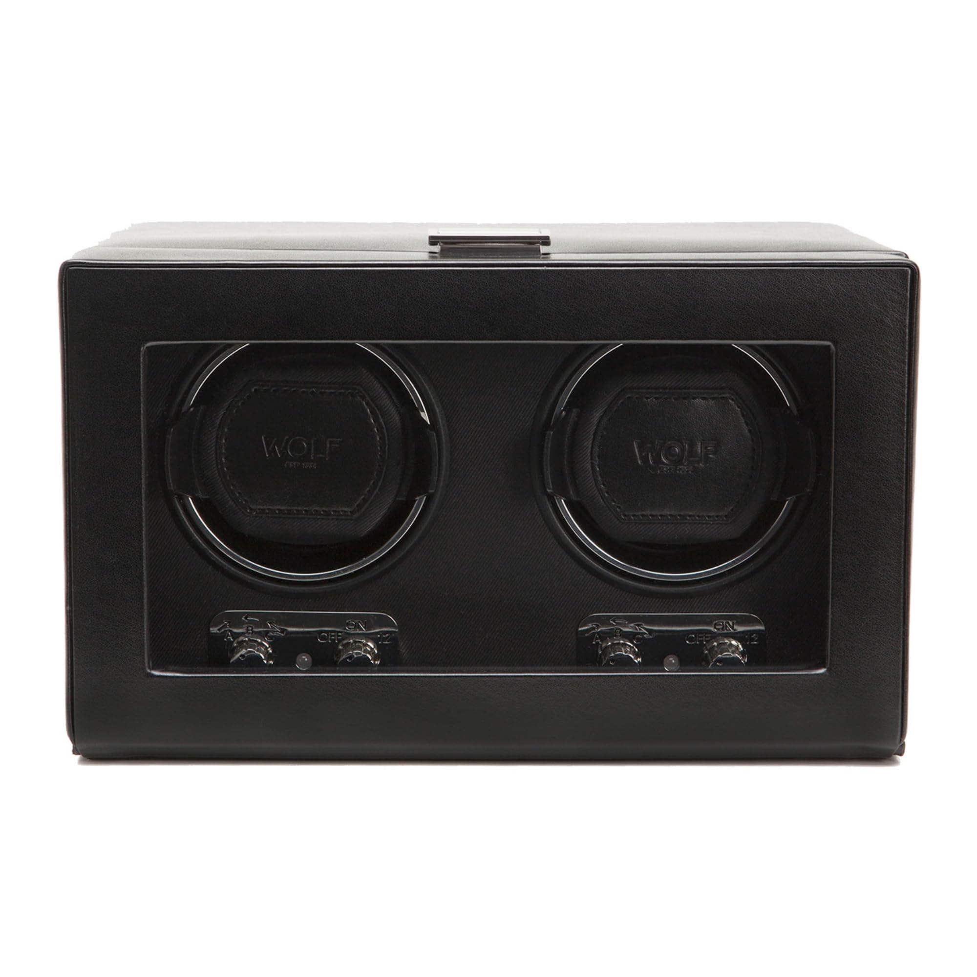 WOLF 270102 Heritage Double Watch Winder with Cover Black
