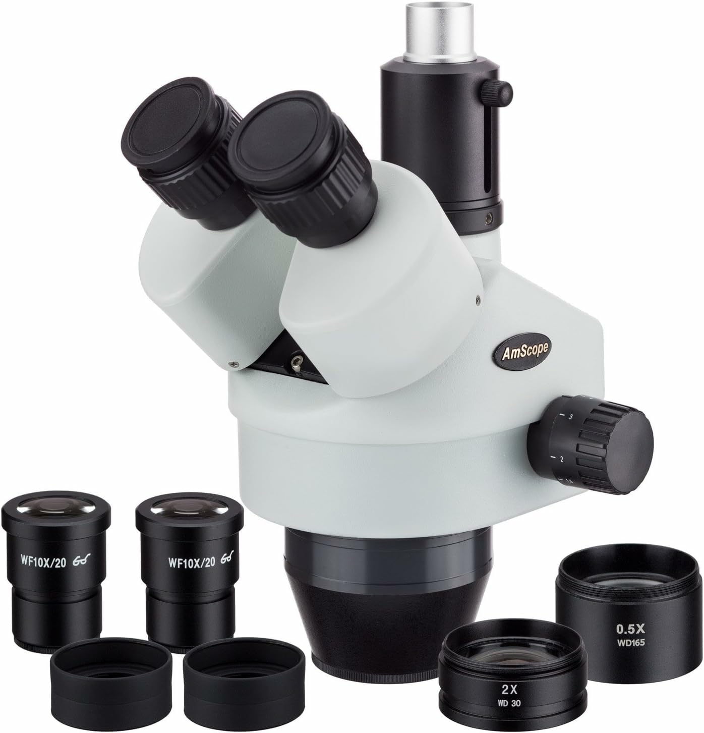 AmScope 3.5X-90X三眼鏡ズームパワーステレオ顕微鏡ヘッド