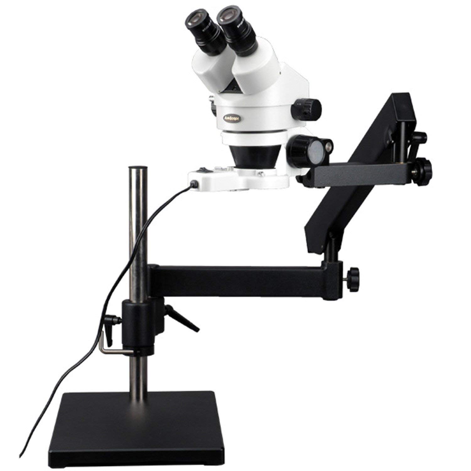 AmScope 7X-90X咬合ズーム顕微鏡+リングライトスタンド