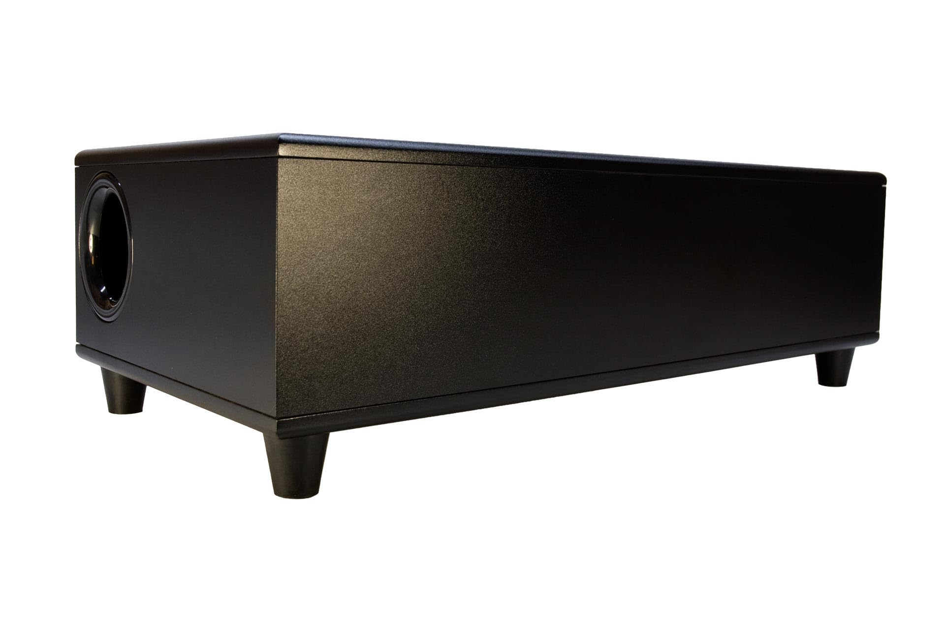 Earthquake 8 Powered Sub. Low PRofile Ported And *Down Firing* Black Laminate Finish