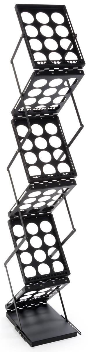 displays2goアルミポップアップポータブル文学ラックwith 6ポケット、キャリーバッグ ? ブラック(zzor6blk)