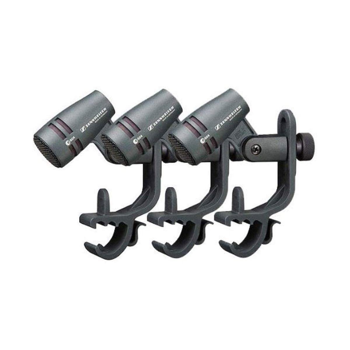 Refill Ink - Sennheiser e 604 Microphones with Mic Clips and Pouches 3 Pack by Sennheiser