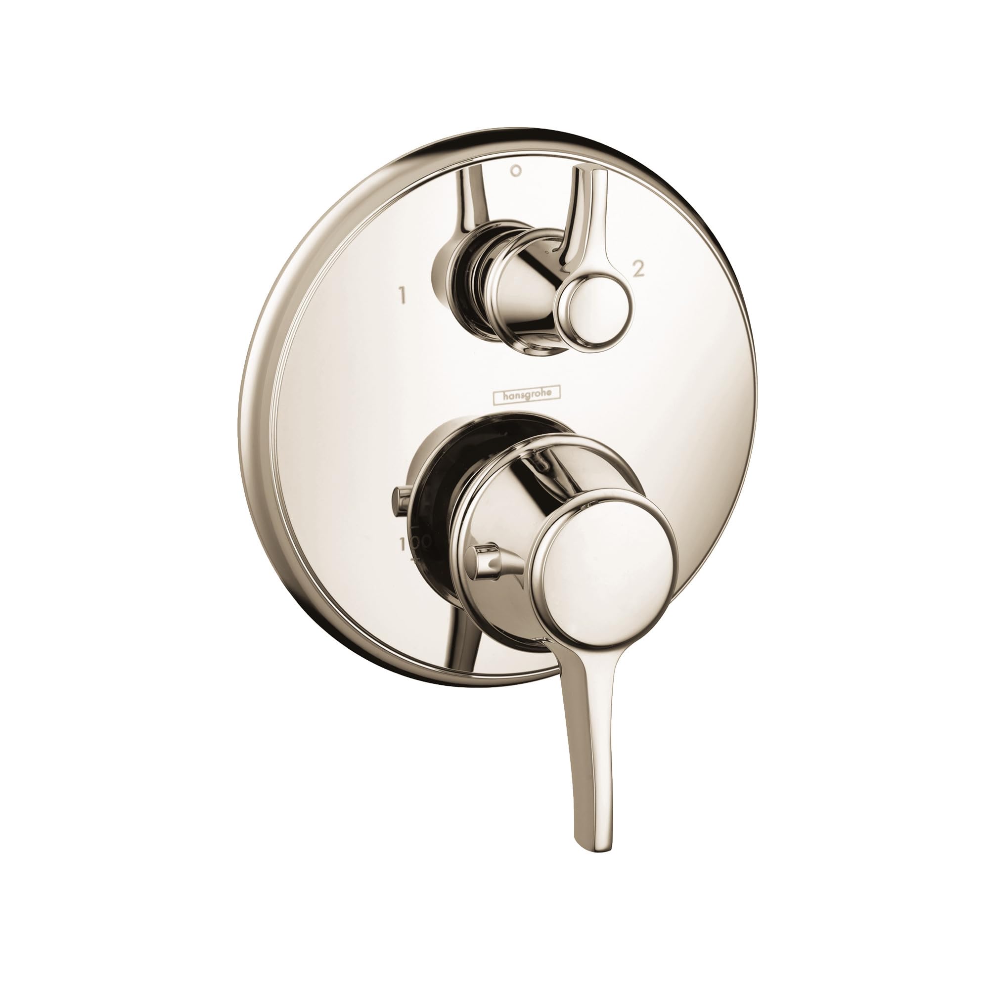 (Polished Nickel) - Hansgrohe 15753831 Metris C Thermostatic Trim with Volume Control and Diverter Polished Nickel