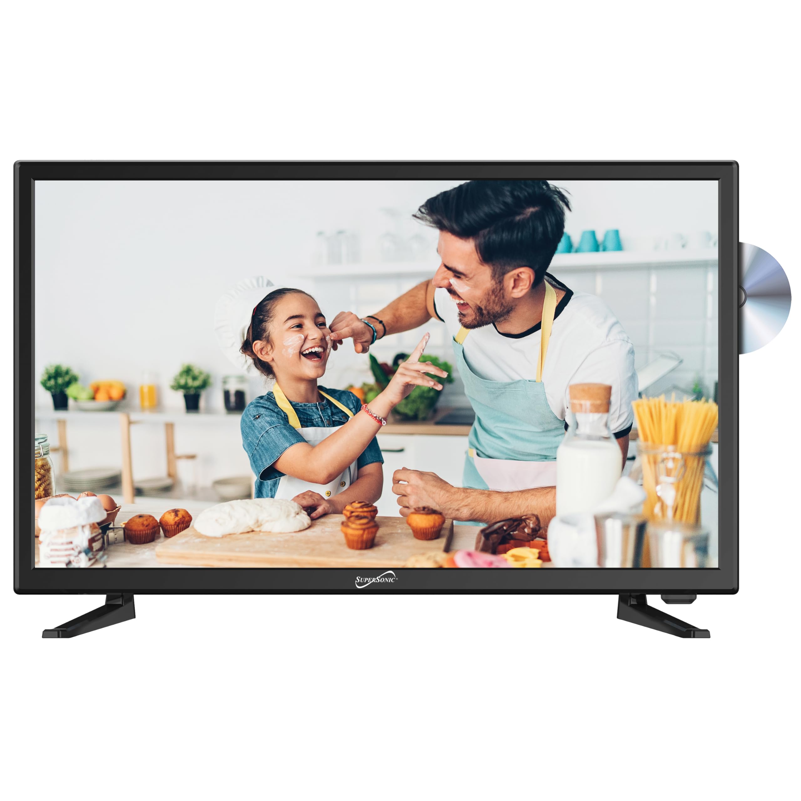 SuperSonic 1080p LED Widescreen HDTV with HDMI Input AC/DC Compatible for RVs and Built-in DVD Player 24-Inch by Supersonic