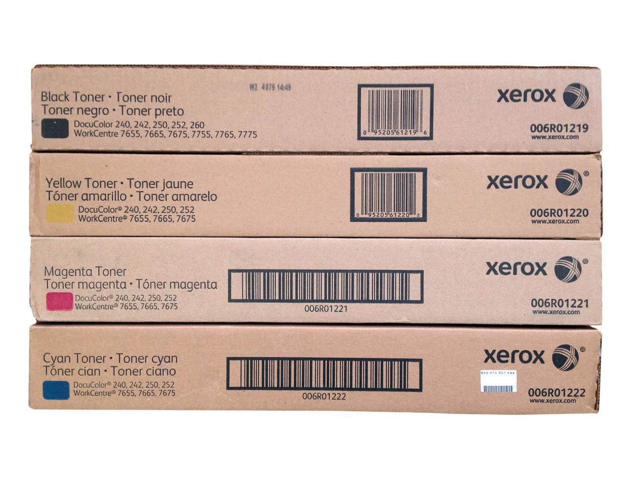 ??Xerox DocuColor 240 250 WorkCentre 7655?7665?7675 Seriestoner???006r01219?006r01220?006r01221?006r01222 CYMK Sealed in???????