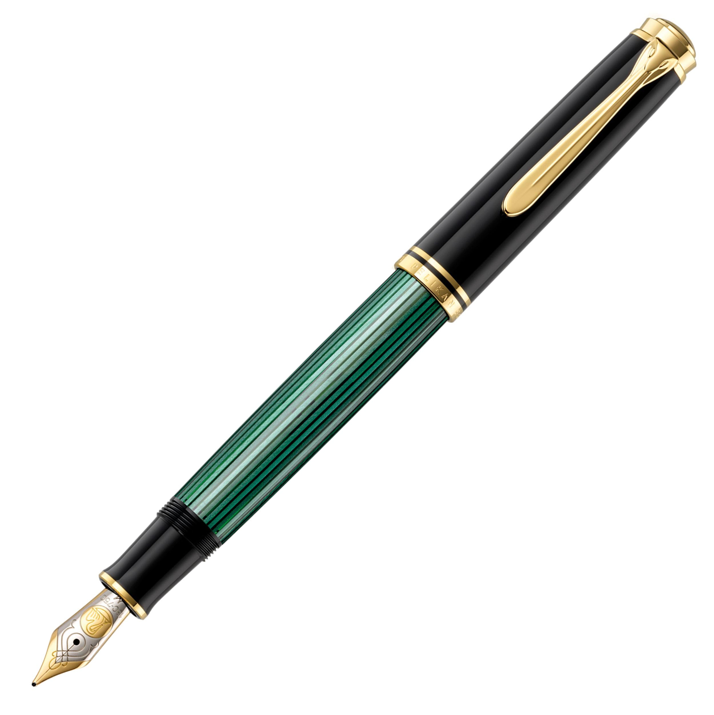 樂天商城 - ペリカン スーベラン M800 万年筆 極細 ブラック/グリーン (995670)