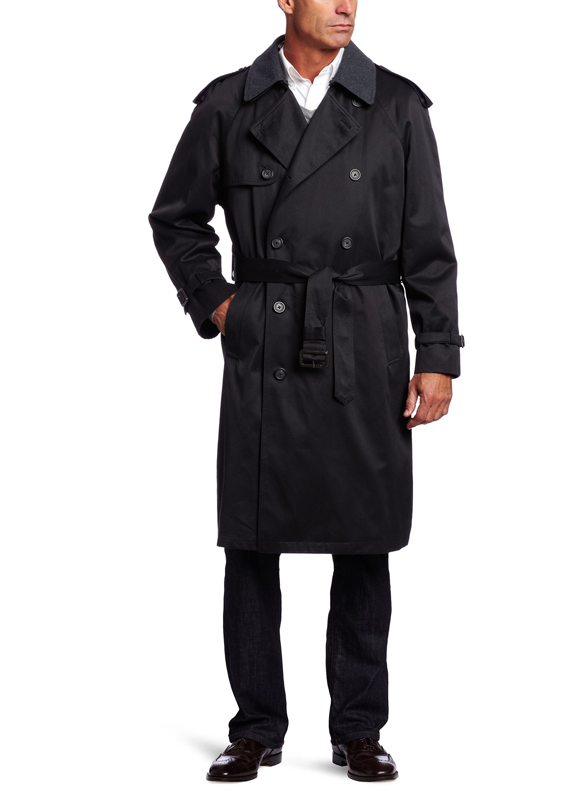 Hart Schaffner Marx Men 's Burnettトレンチコート カラー: ブラック