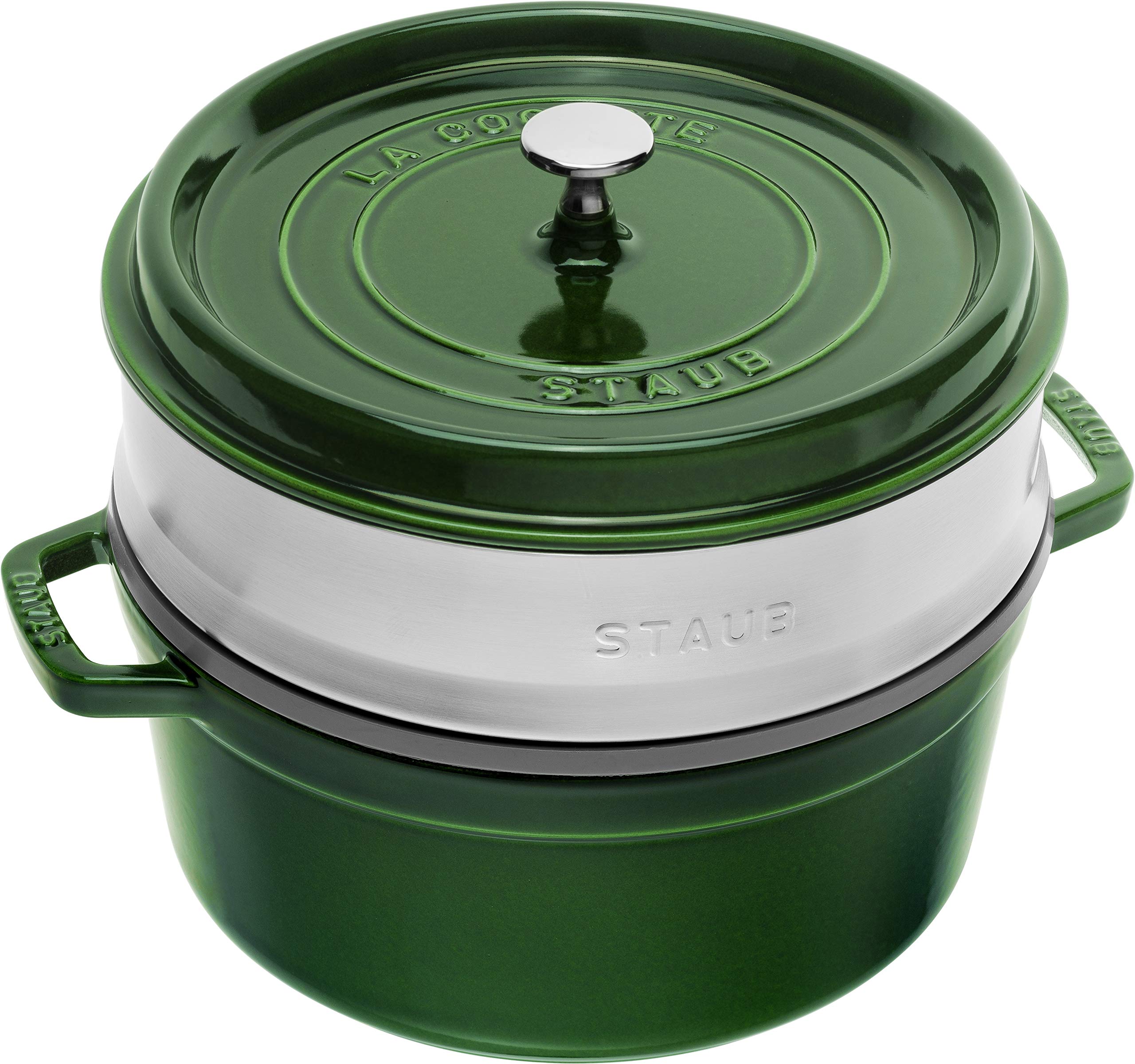 Staub 1133885 ラウンドキャセロールポット バジルスチーマー付き 26cm