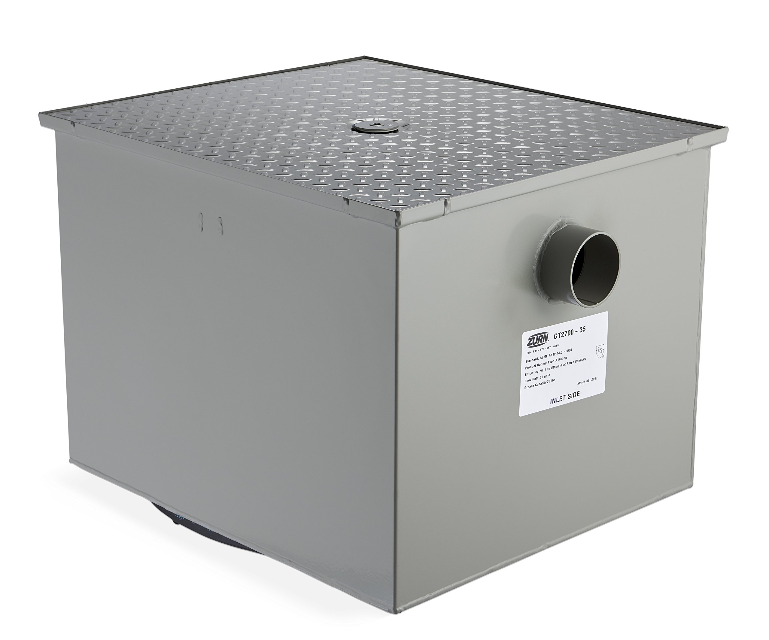 Zurn GT2700-35-3NH 35 GPM 3インチ ハブ不要 接続グリースインターセプター