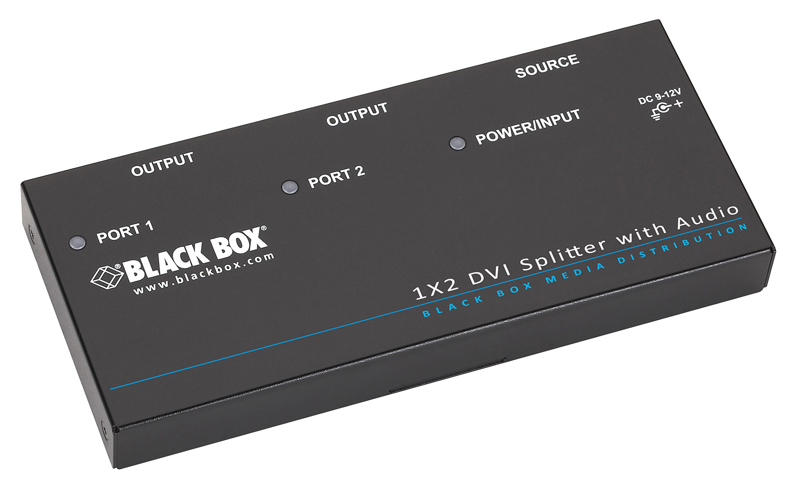 Black Box DVI-D スプリッター オーディオとHDCP付き 1 x 2