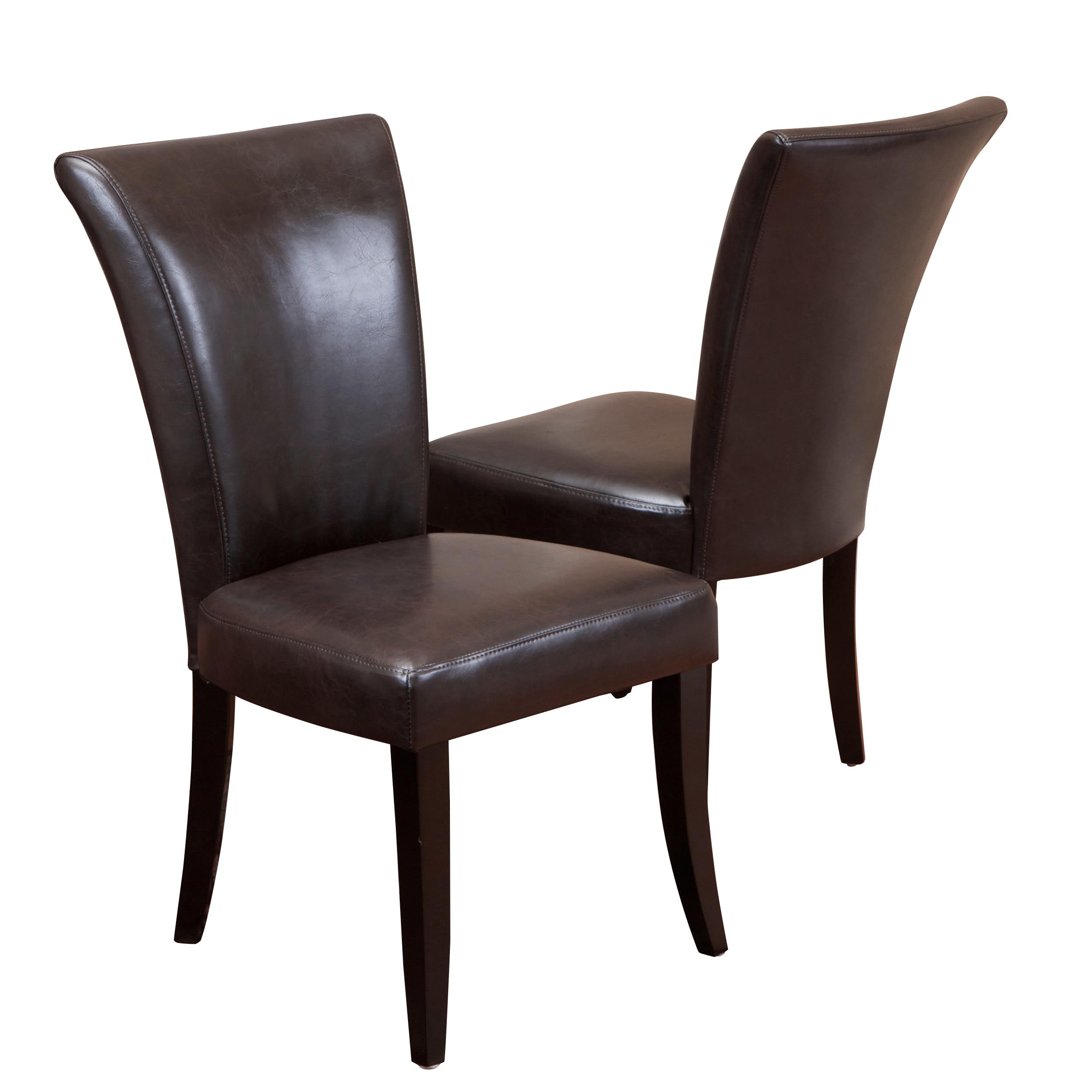 Christopher Knight Home Elmore Brown Leather Dining Chairs (Set of 2) 141［並行輸入］