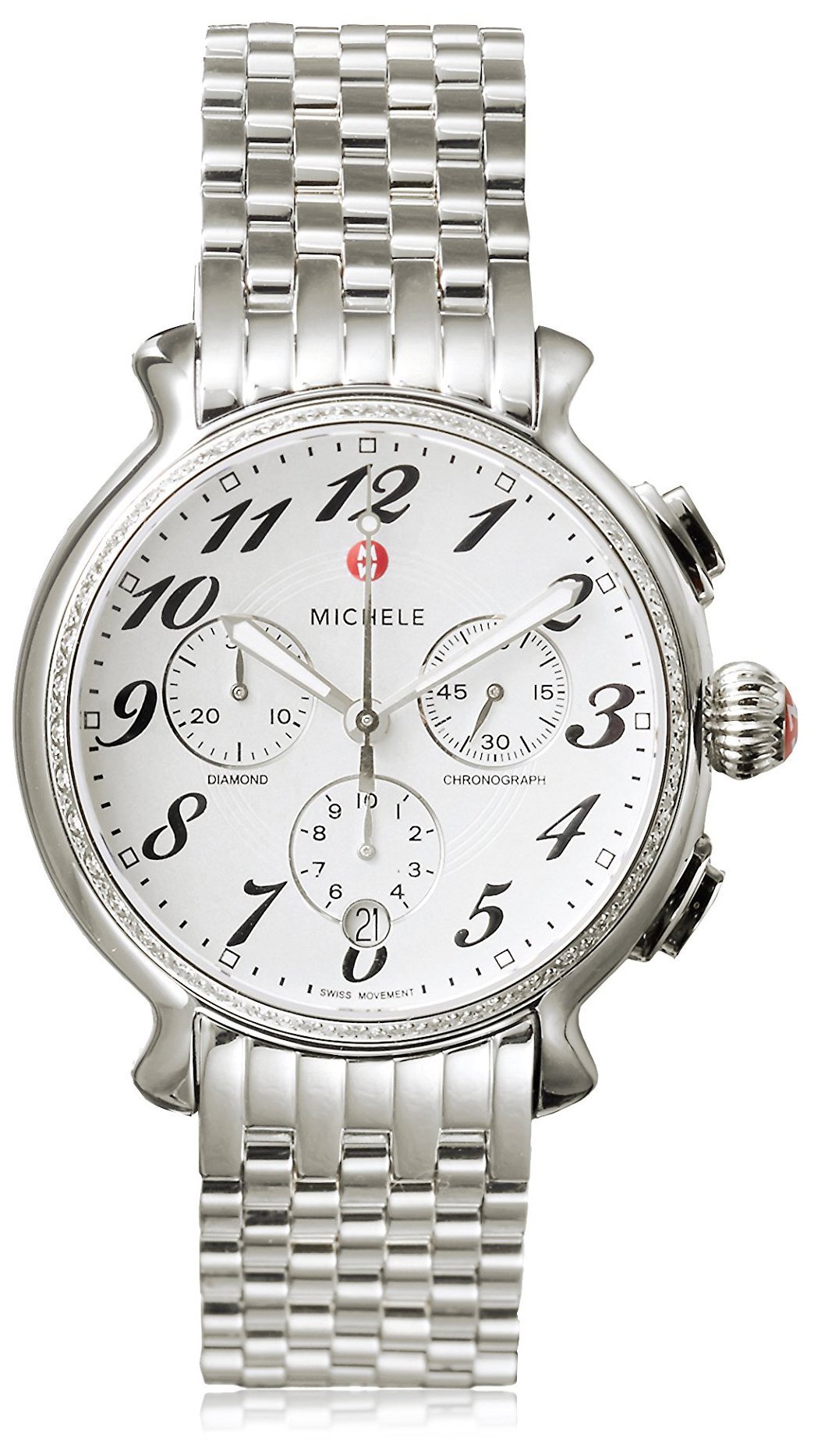 Michele Women 039 s MWW24A000001 Fluette White Stainless Steel Watch