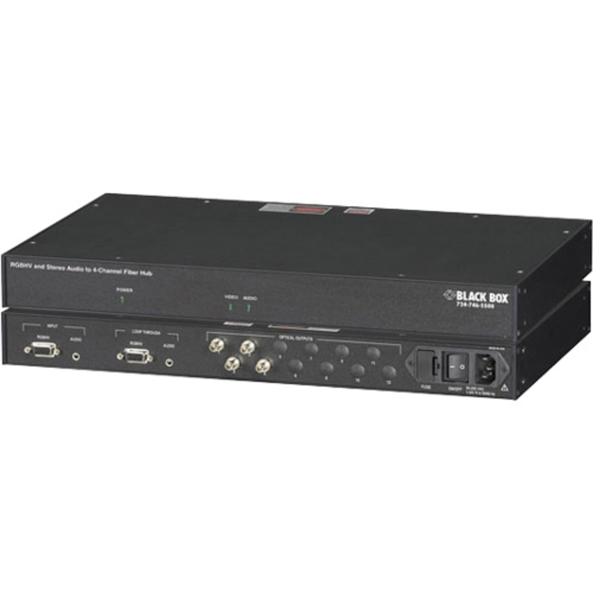 樂天商城 - ブラックボックスネットワークサービスRGBHV/stereo-audioファイバーExtender Transm