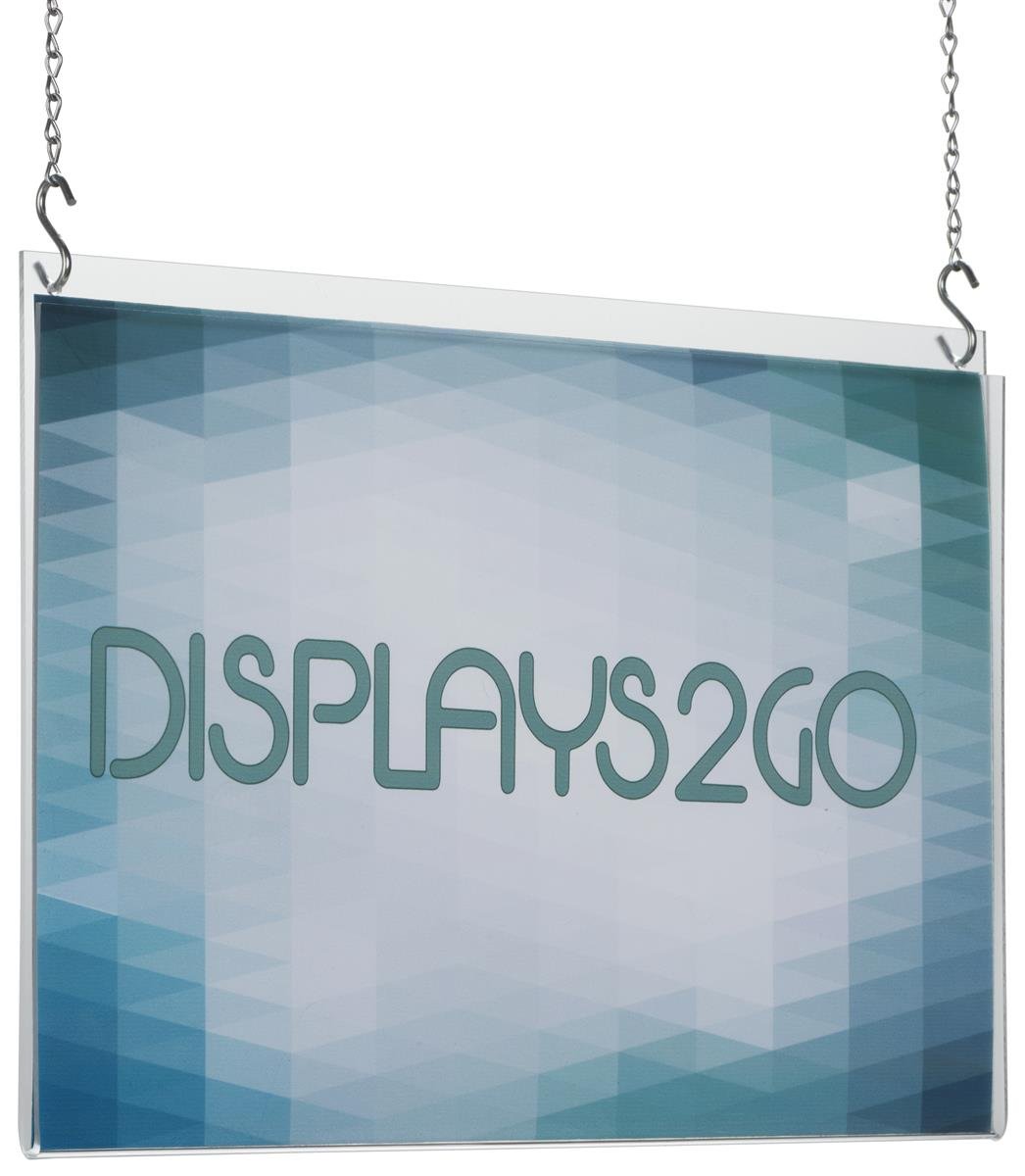 displays2go 17 x 11 Hanging Signフレーム、天井ハードウェアと4のセット、クリアアクリル( chph1711 )