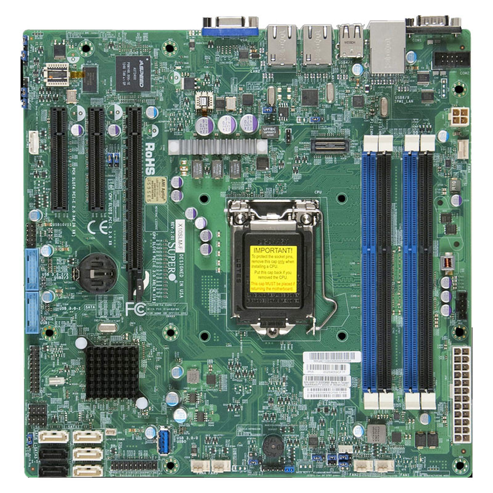 Supermicro x10slm-f-b lga1150 / Intel c224 PCH / ddr3 / sata3 & usb3.0 / Vサーバー&2gbe / MicroATXマザーボード