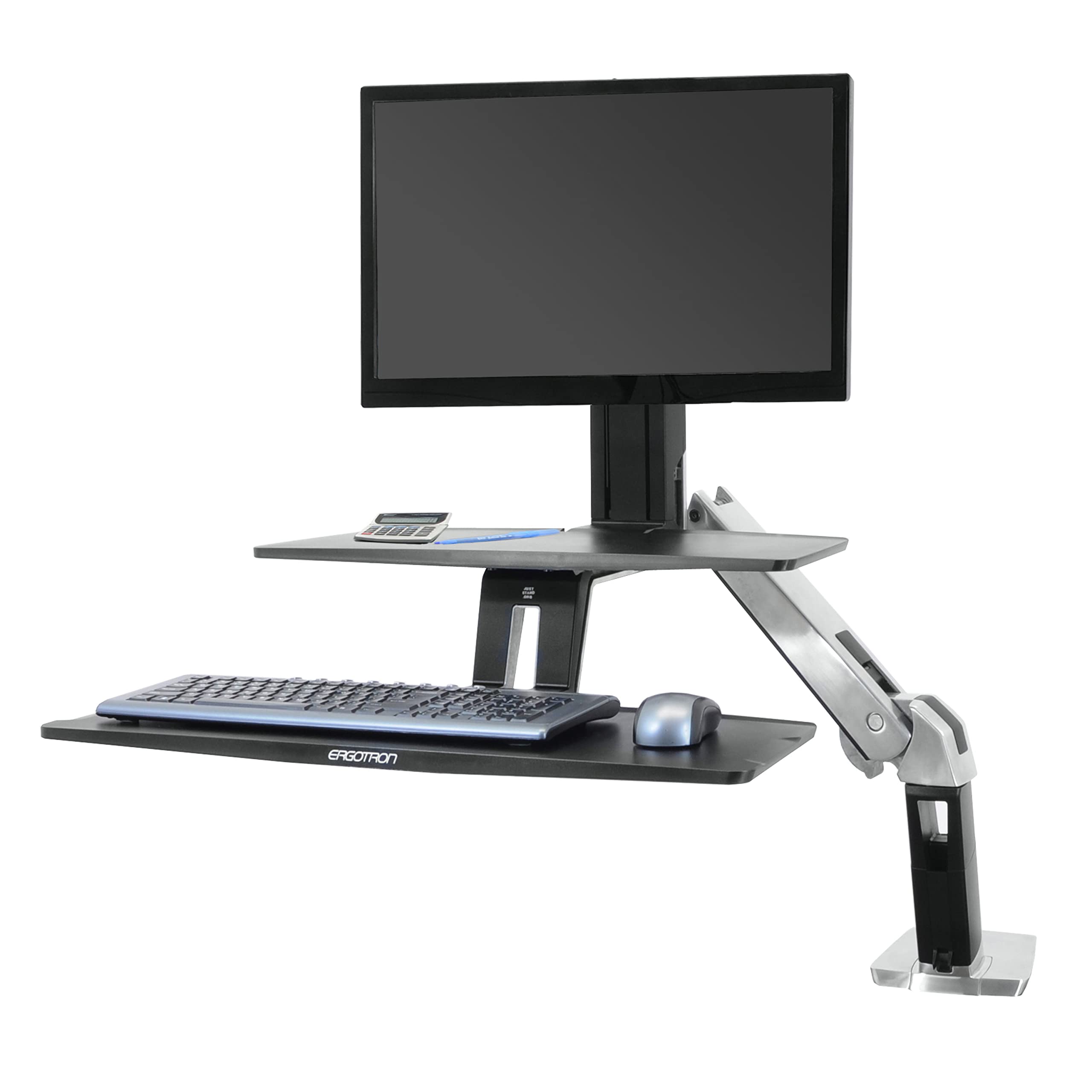 Ergotron WorkFit-A with Suspended Keyboard Single HD - Stand ( tray desk clamp mount grommet mou..
