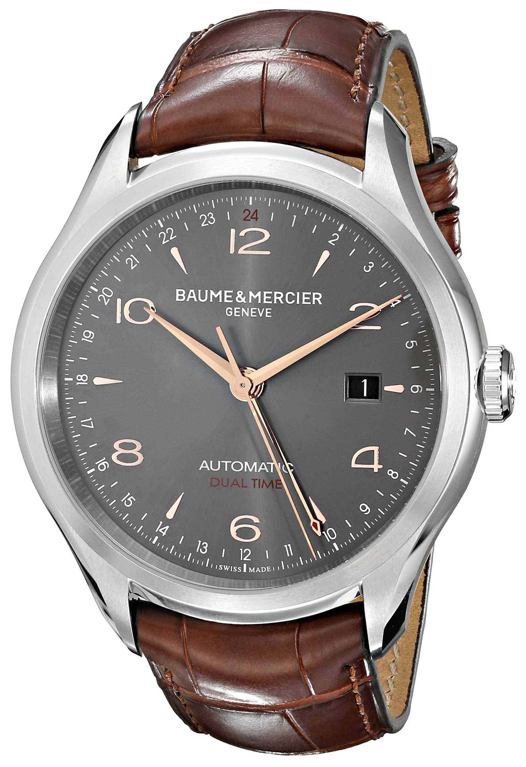 樂天商城 - Baume & Mercier メンズ BMMOA10111 クリフトン アナログディスプレイ スイス自動巻き ブラウン 腕時計