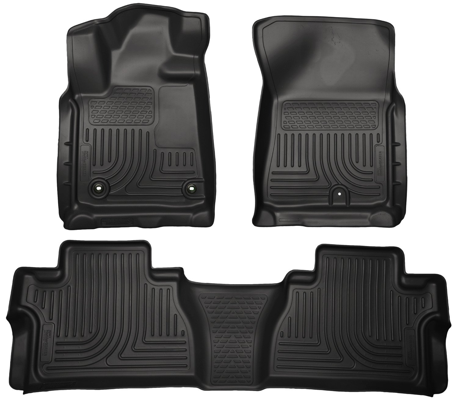 Husky Liners Weatherbeater フロアマット | 2014-2021 トヨタ タンドラ、CREWMAX CAB のみ (フットウェルカバレッジ) | フロント&2列目、3枚 ブラック - 99581