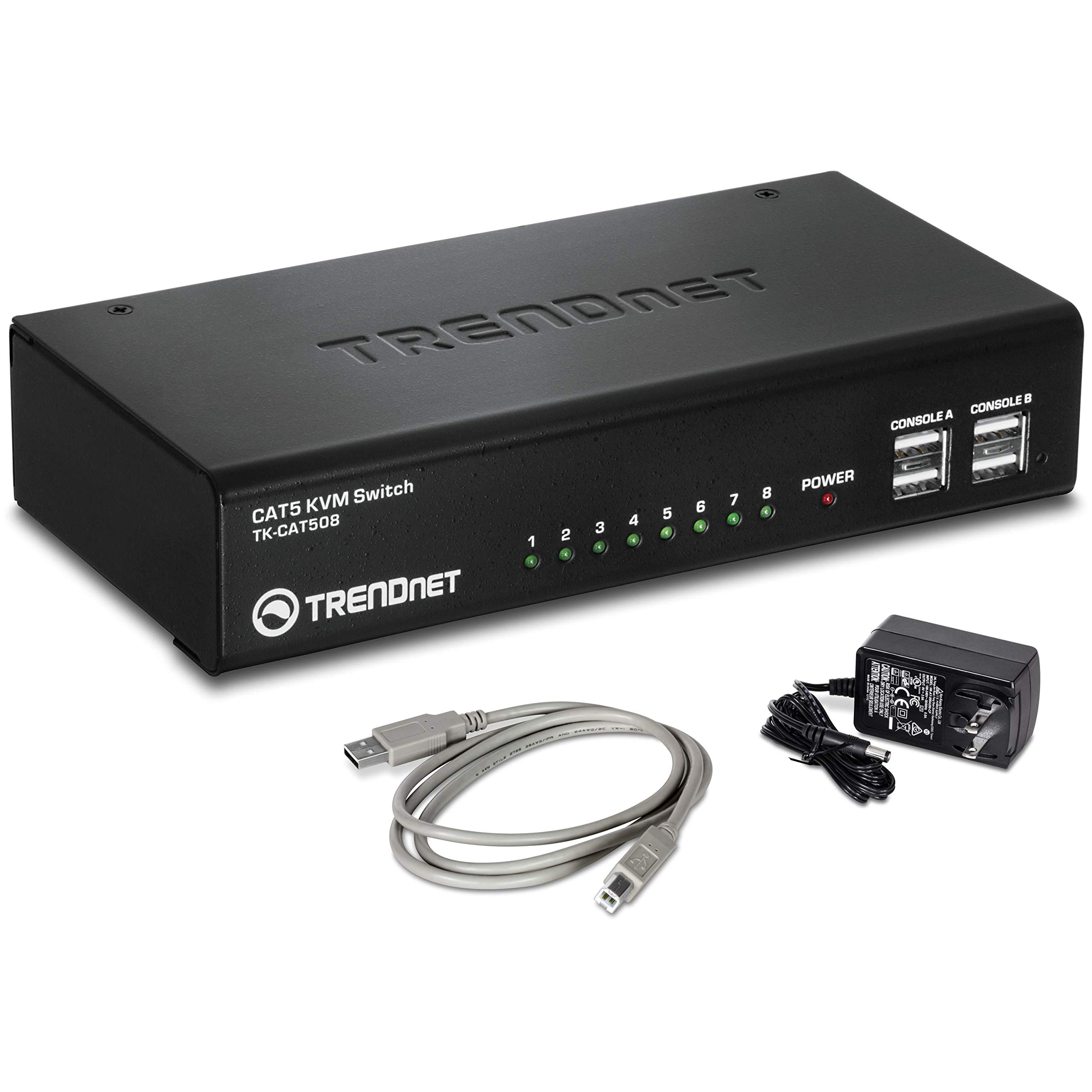 TRENDnet TK CAT508 - KVM switch - 8 x KVM port(s) - 2 local users - desktop