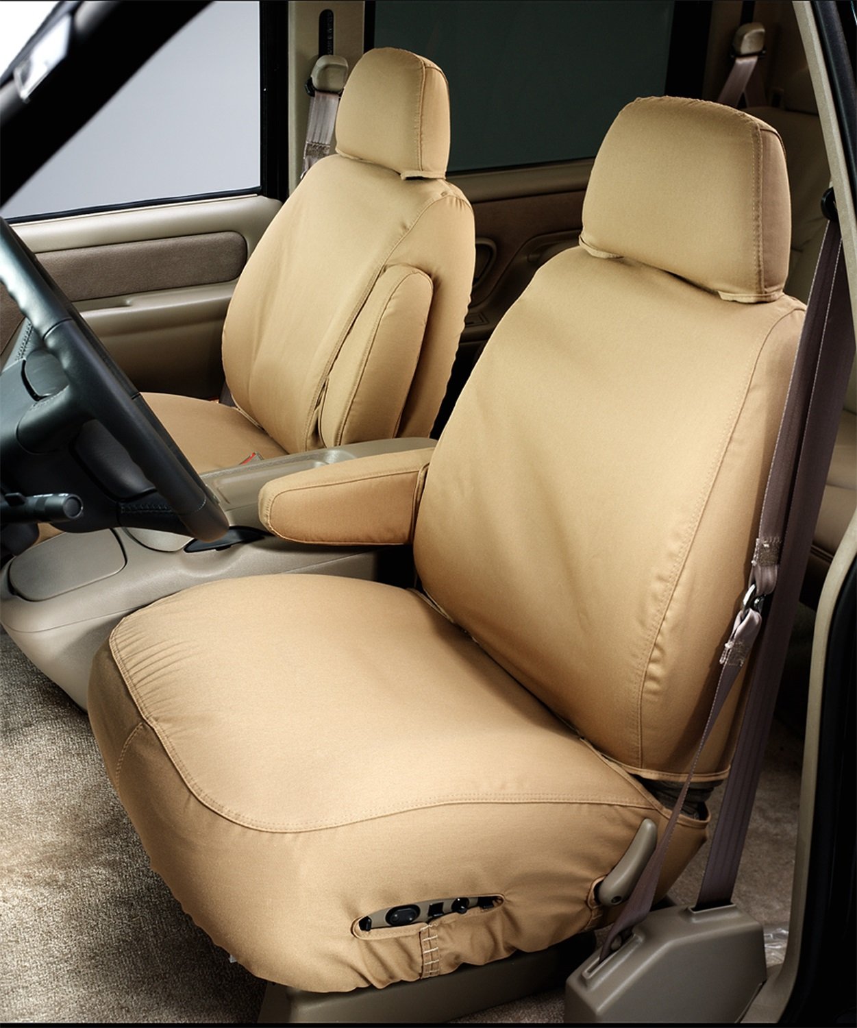 Covercraft SeatSaver 2行目カスタムフィットシートのカバーキャデラックEscalade EXTモデル ? ポリコットン( Wet Sand )