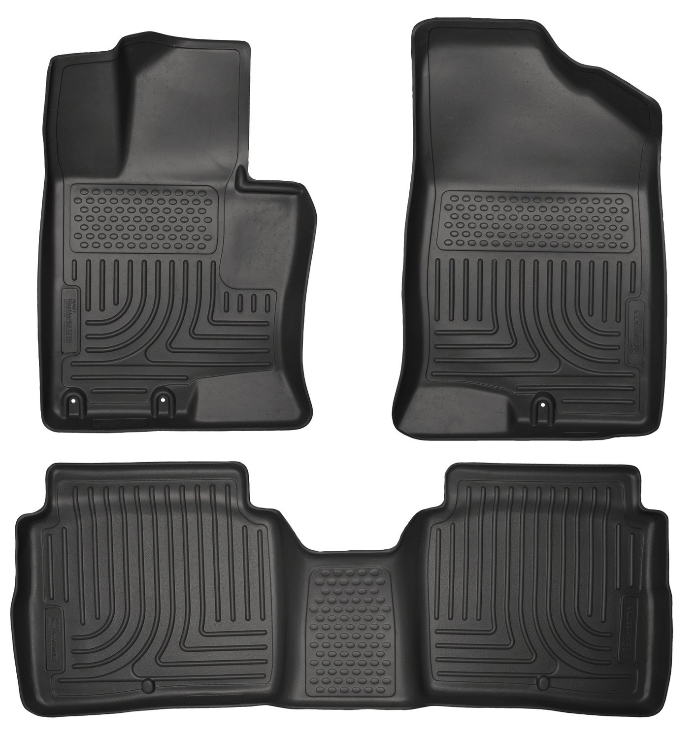 Husky Liners 99691 2011-15 Kia Optima Weatherbeater フロント&セカンドシートフロアマット ブラック