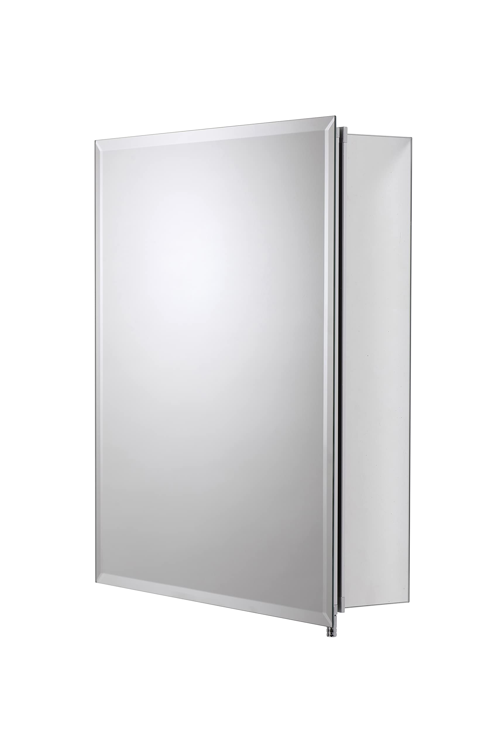 (50cm x 41cm - Single Door) - Croydex Winster 50cm x 41cm Recessed or Surface Mount Medicine Cabinet with Hang 'N' Lock Fitting System Aluminium