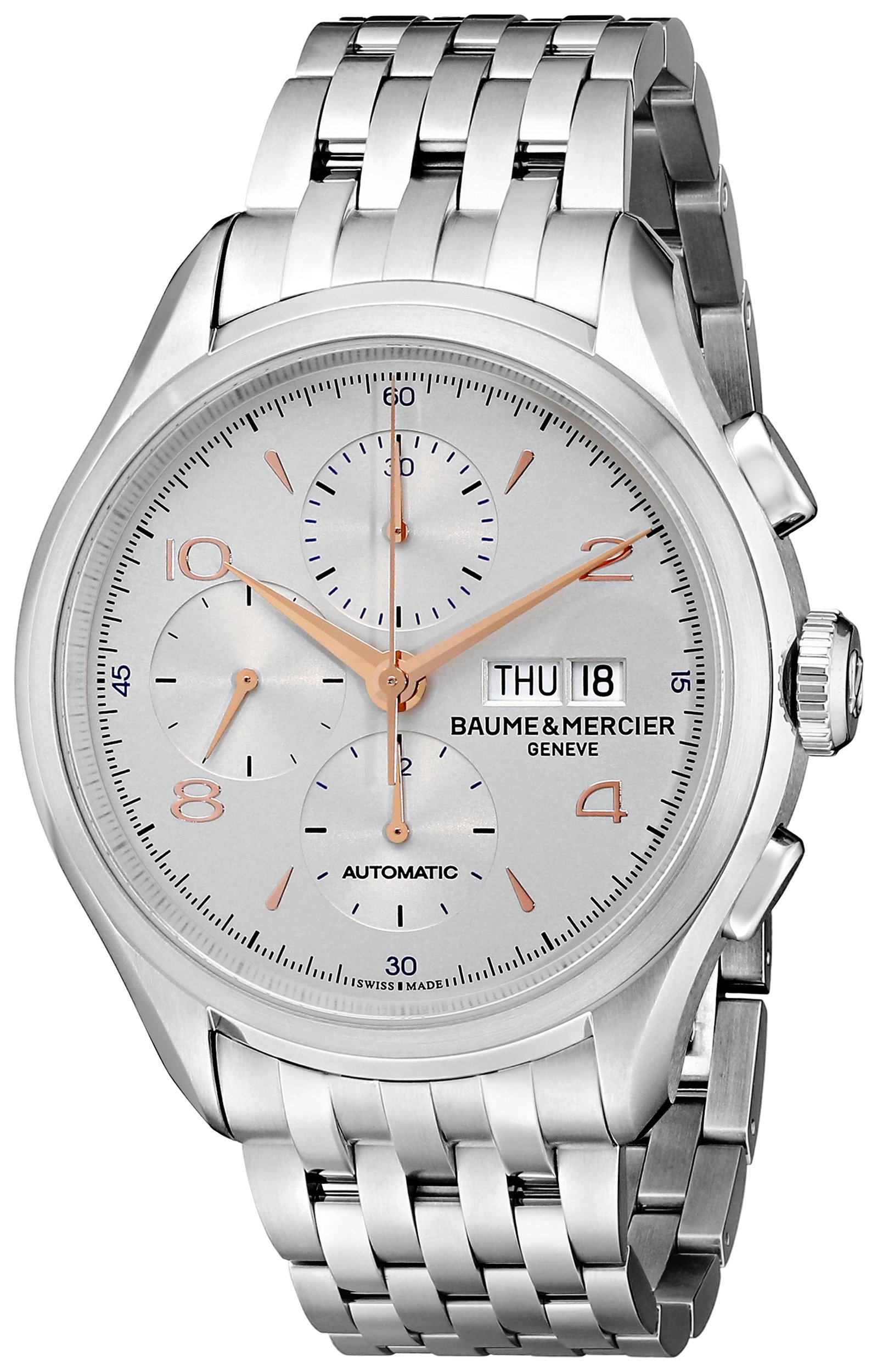 Baume & Mercier メンズ BMMOA10130 クリフトン アナログディスプレイ スイス製 自動巻き シルバー 腕..