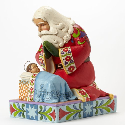 Jim Shore for Enesco Heartwood Creek Santa with Baby Jesus Statue 22インチ