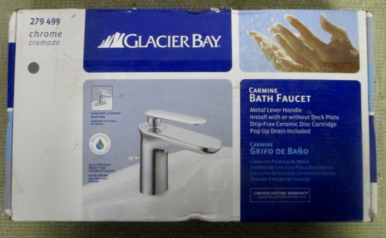樂天商城 - Glacier Bay 4で。センターセットCarmine 1ハンドルでhigh-arcモノブロックバスルーム蛇口クローム