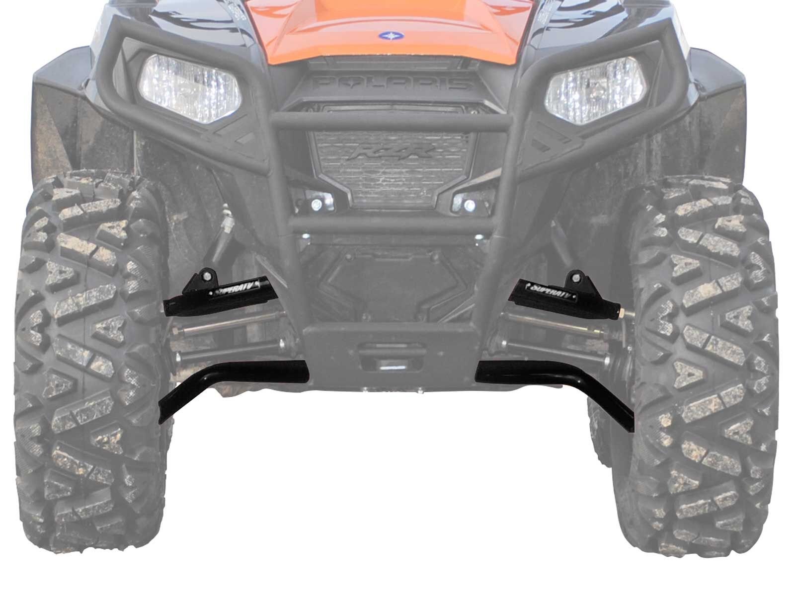 SuperATV ハイクリアランスフロントAアーム Polaris RZR 800 (2008-2014) 用 - 1.5インチフォワードオフセット - 複数の色をご用意 ブラック AA-P-RZR-