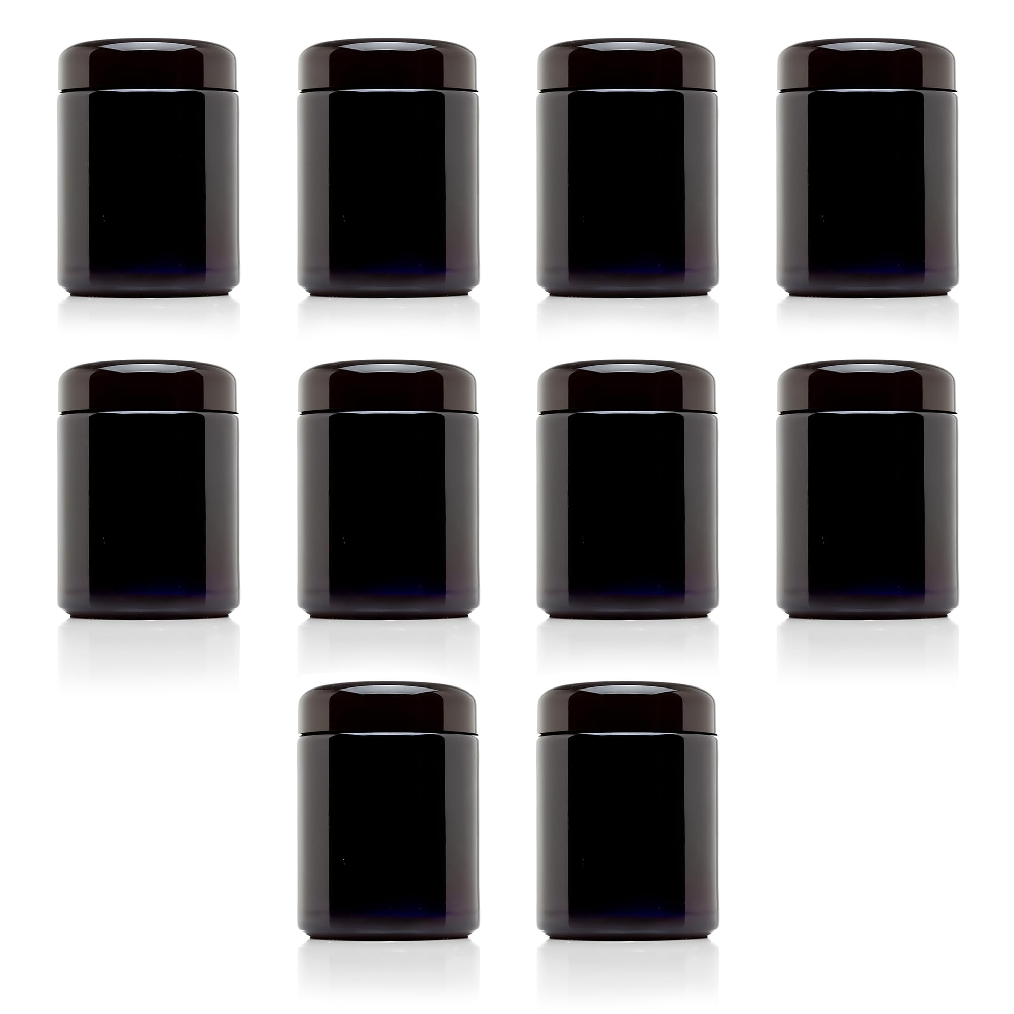 Infinity Jars 250 ml (8.5 fl oz) Black Ultraviolet Refillable Empty Glass Screw Top Jar by Infinity Jars