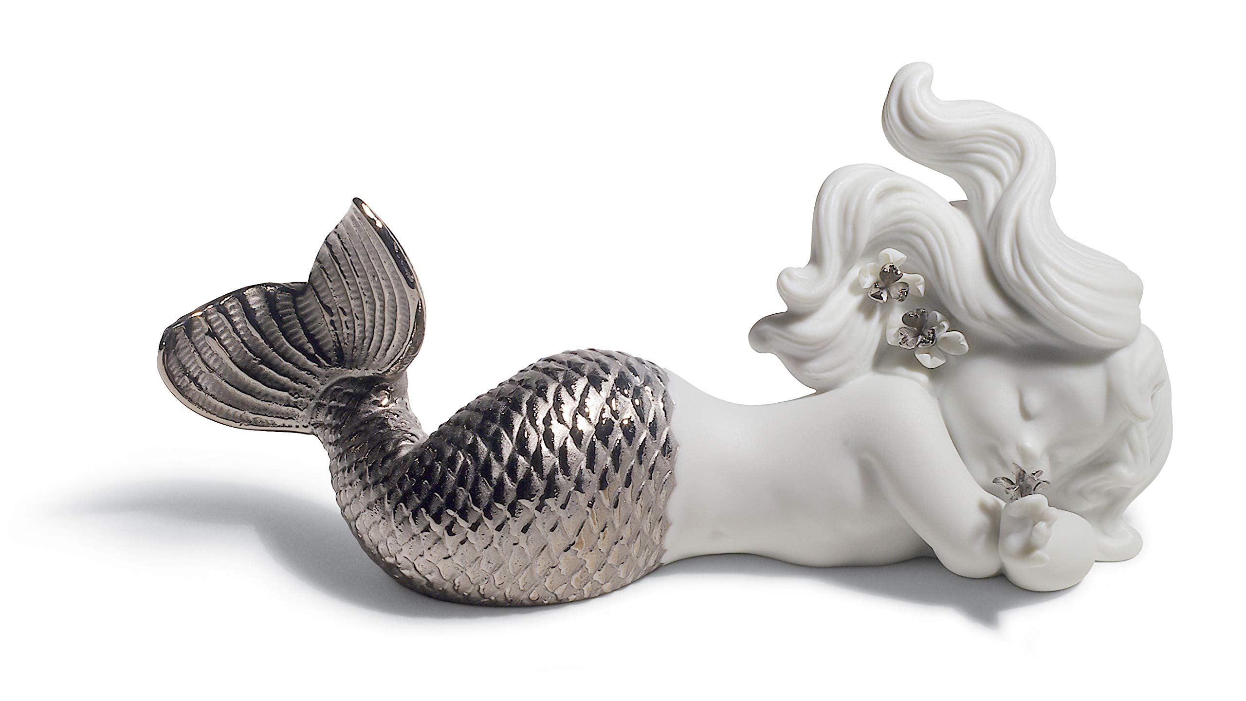 LLADR Day Dreaming at Sea Mermaid フィギュア シルバー光沢 磁器マーメイドフィギュア