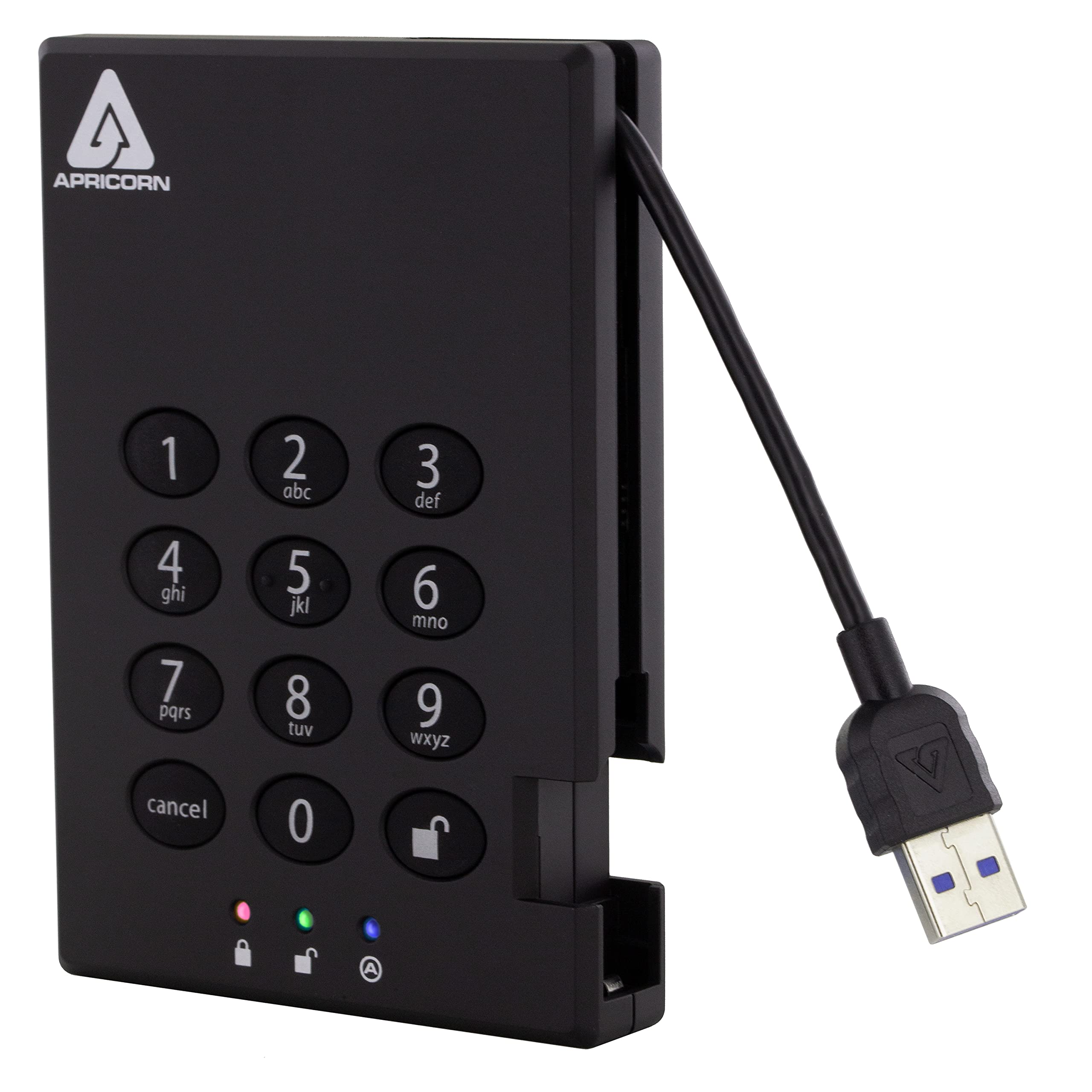 Apricorn Aegis Padlock 1 TB USB 3.0 SSD 256-Bit Encrypted Portable Drive (A25-3PL256-S1000)