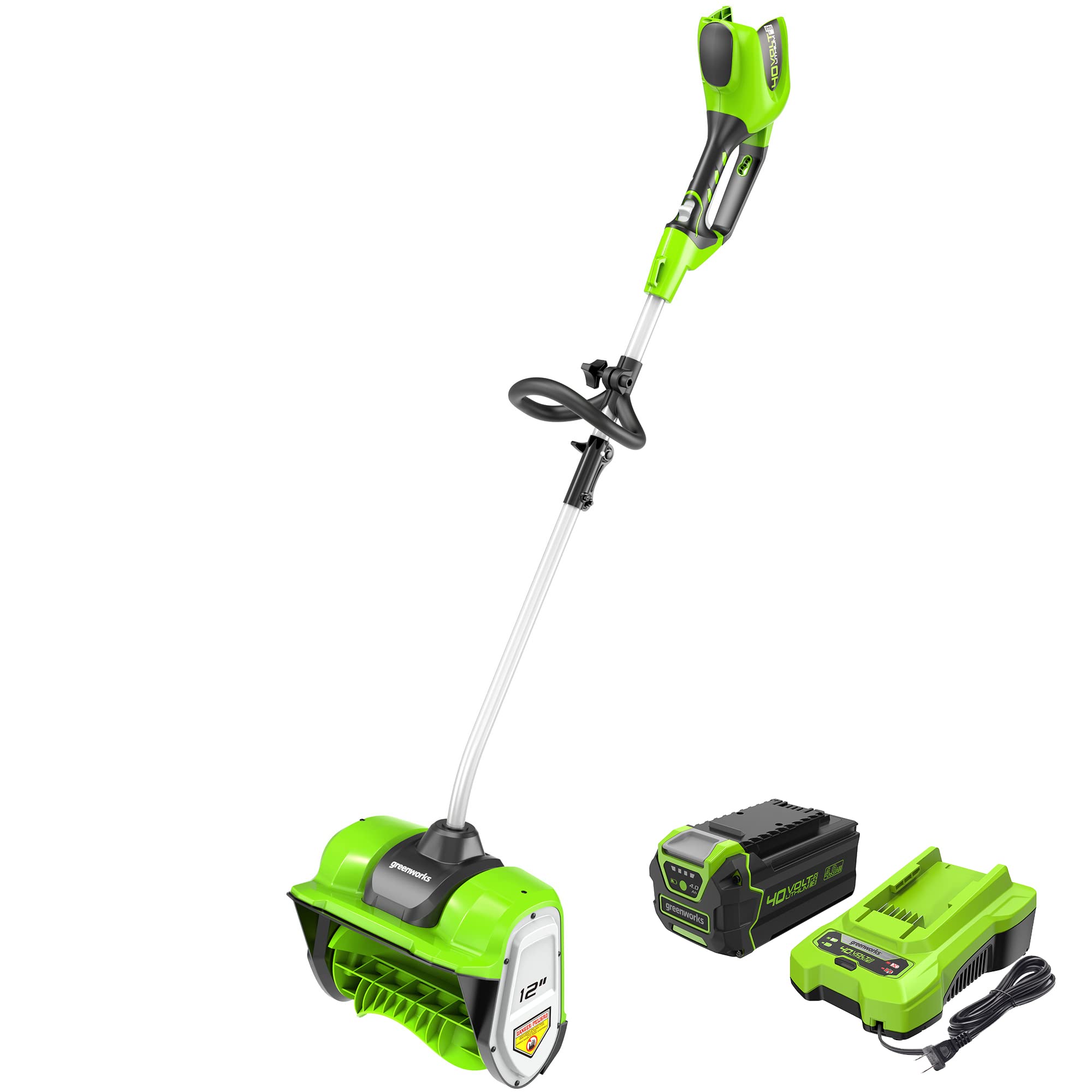 GreenWorks 2600702 G-MAX 40V 12インチ コードレス スノーショベル 4Ah バッテリーと充電器付き