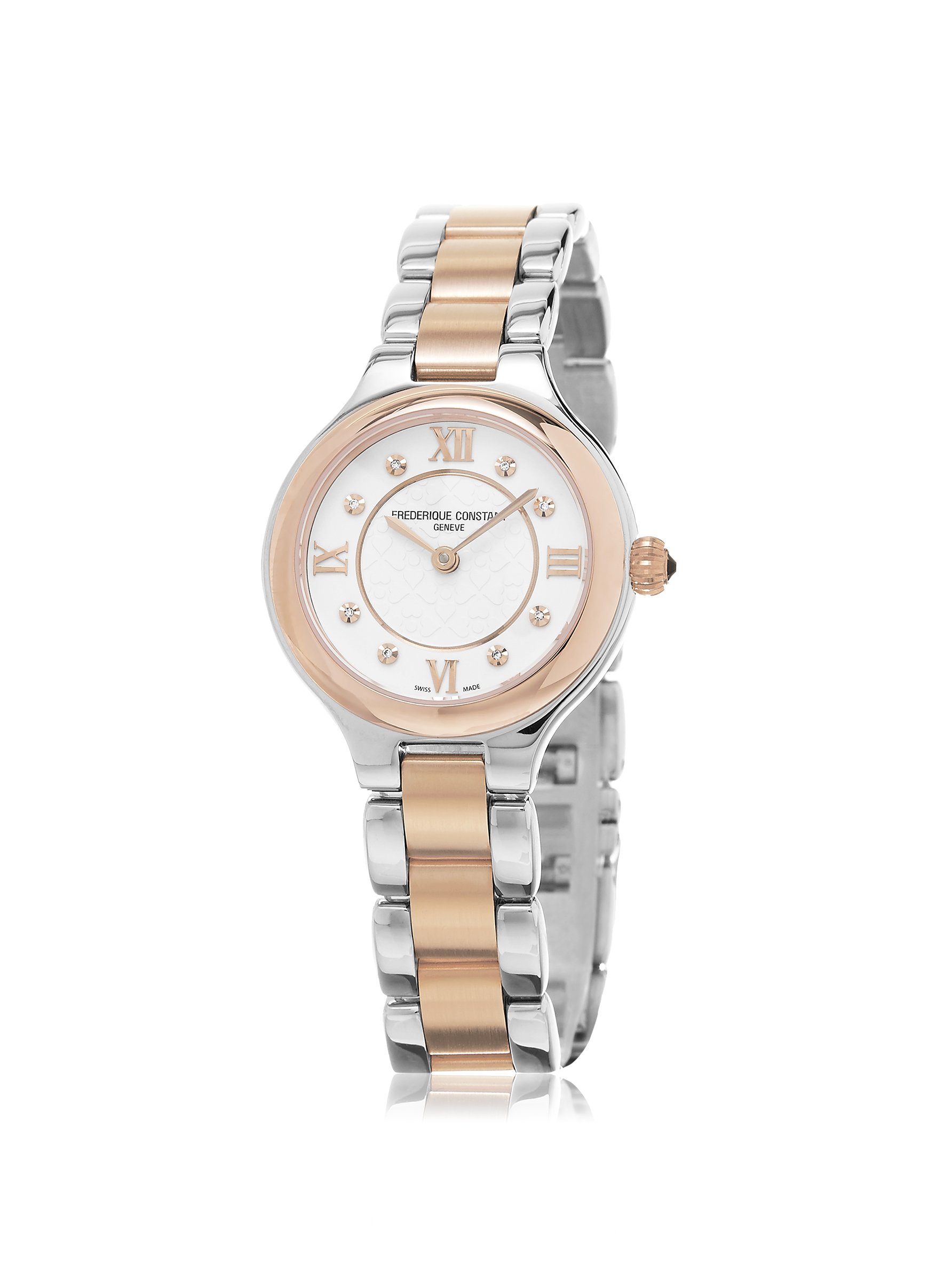 Frederique Constant Classics Delight レディースシルバーダイヤル ツートーンスイスダイヤモンドウォッチ FC-200WHD1ER32B シルバー クラシック