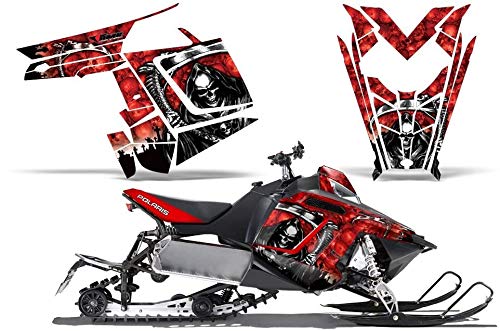 AMR Racing スノーモービルグラフィックキット ステッカー デカール ポラリス PRO-R RMK Rush Switchback Assault 2011-2016対応 リーパーレッド