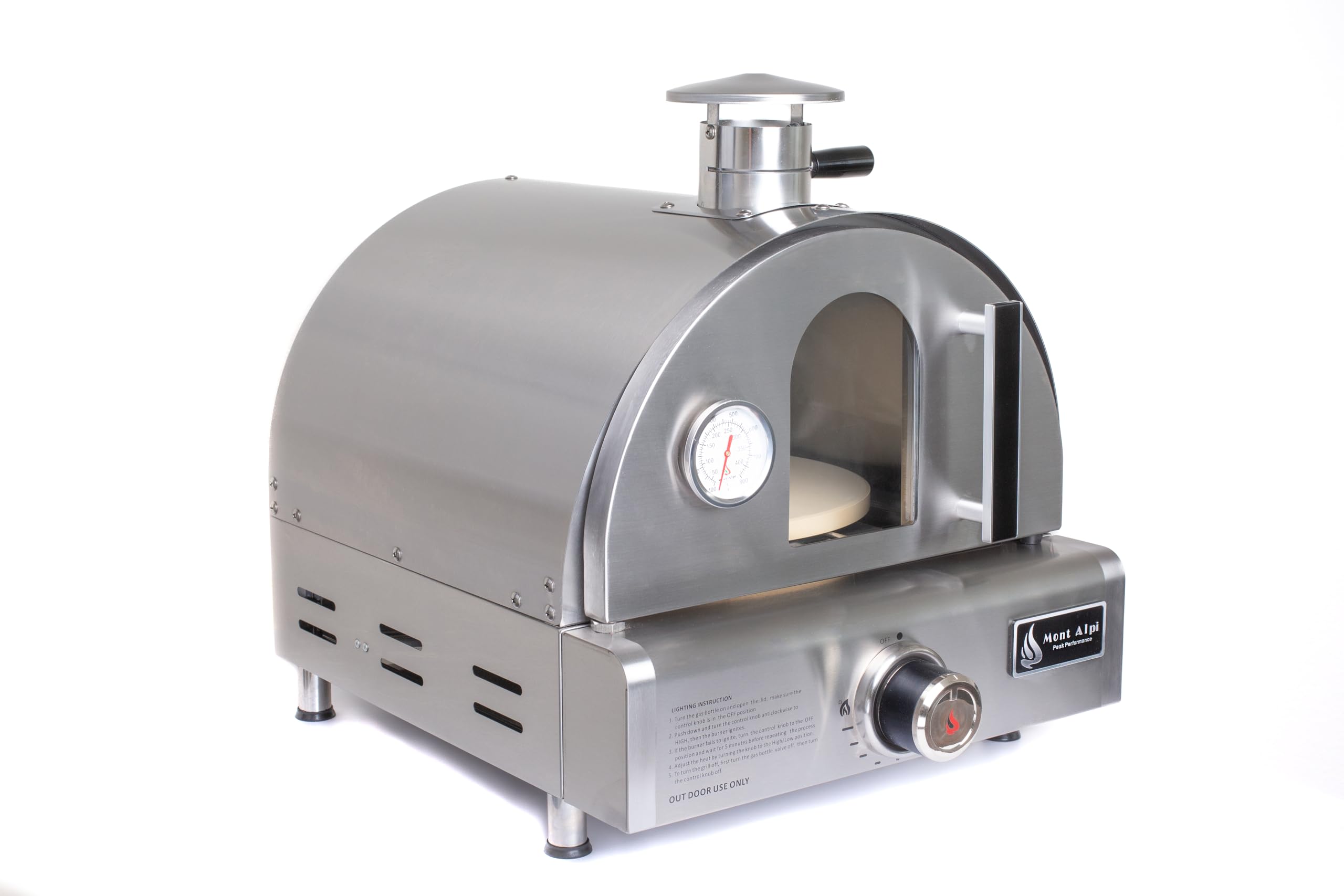 Mont Alpi MAPZ-SS Table Top Gas Pizza Oven Large Stainless Steel