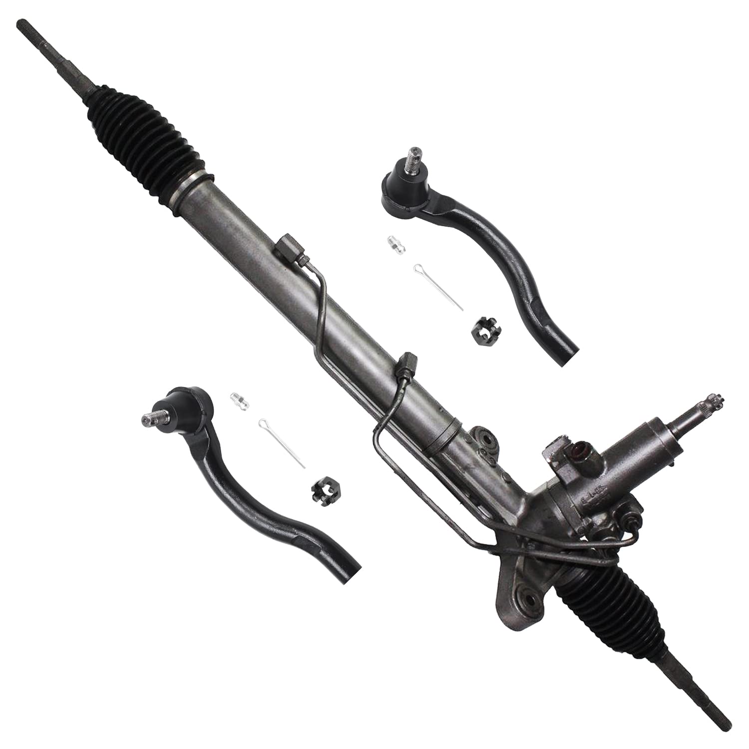 デトロイト車軸コンプリートパワーステアリングラック&ピニオンアセンブリ + 4つのインナー&アウタータ..