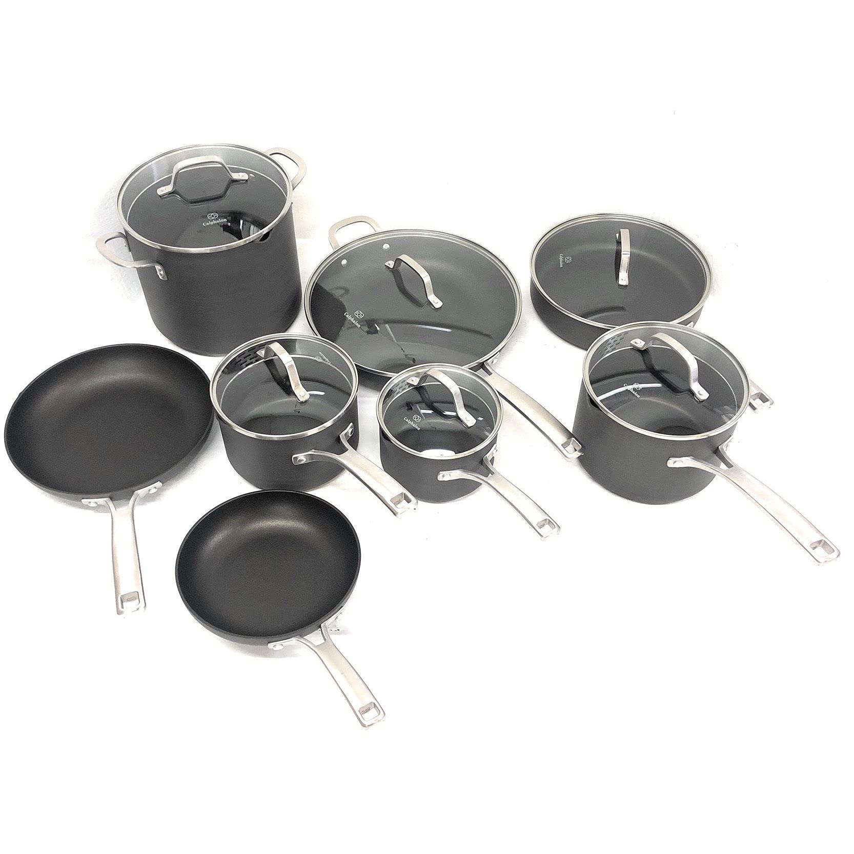 Calphalon 1943336 14 ピース クラシック ノンスティック 調理器具セット 14-pc グレー 1943336