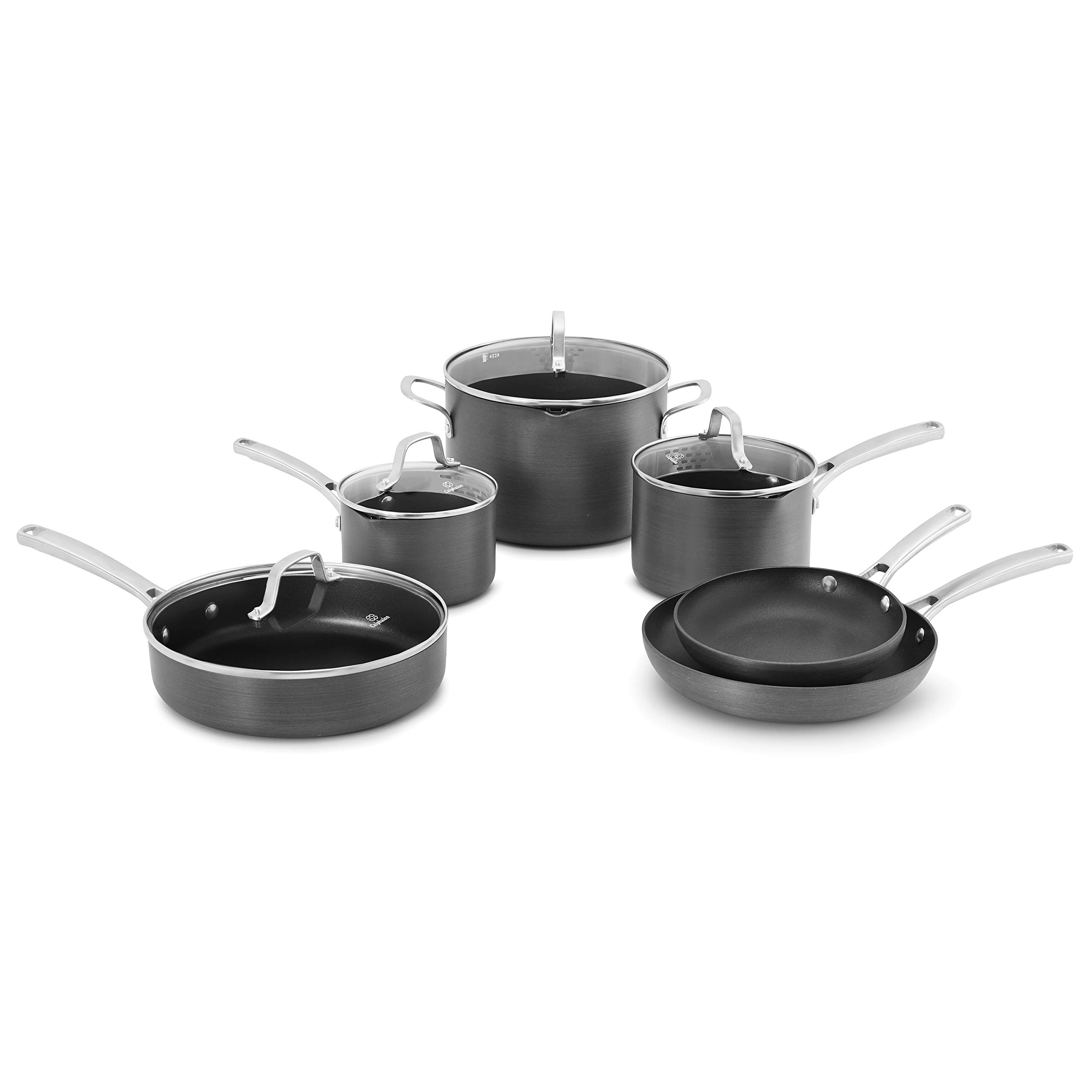 Calphalon 1943336 14 ピース クラシック ノンスティック 調理器具セット 10-pc グレー 1943338