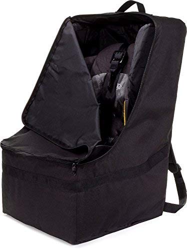 ZOHZO Car Seat Travel Bag - Adjustable Padded Backpack for Car Seats - Car Seat Travel Tote - Save Money Make Traveling Easier - Compatible with Most Name Brand Car Seats (Black) by Zohzo